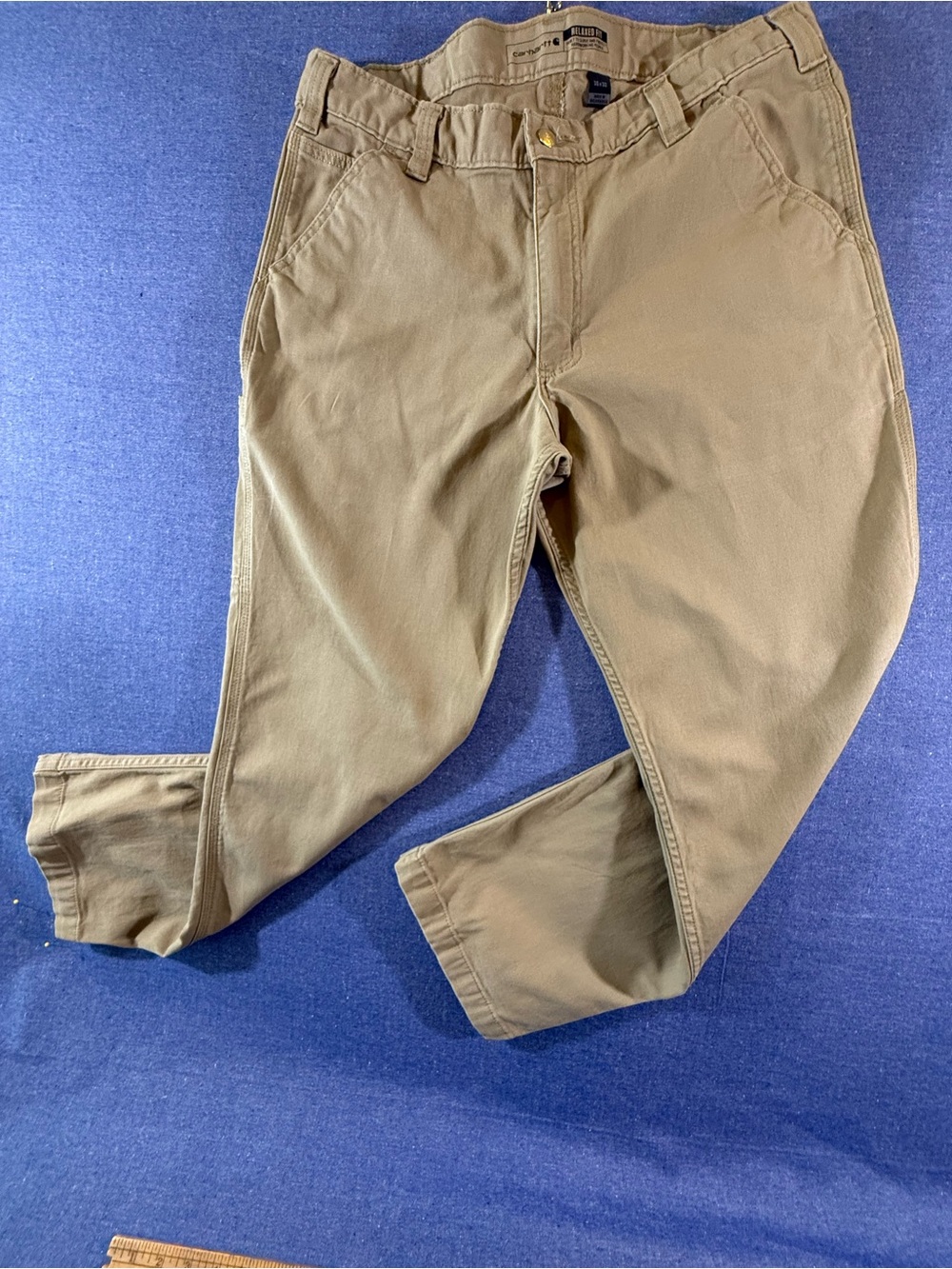 Carhartt Men's Khaki/Tan Cotton Work Pants